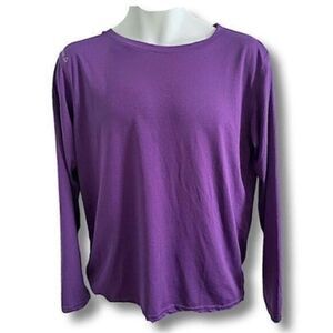 Reebok Long Sleeve Dri-fit Shirt Medium Purple Activewear Athletic.